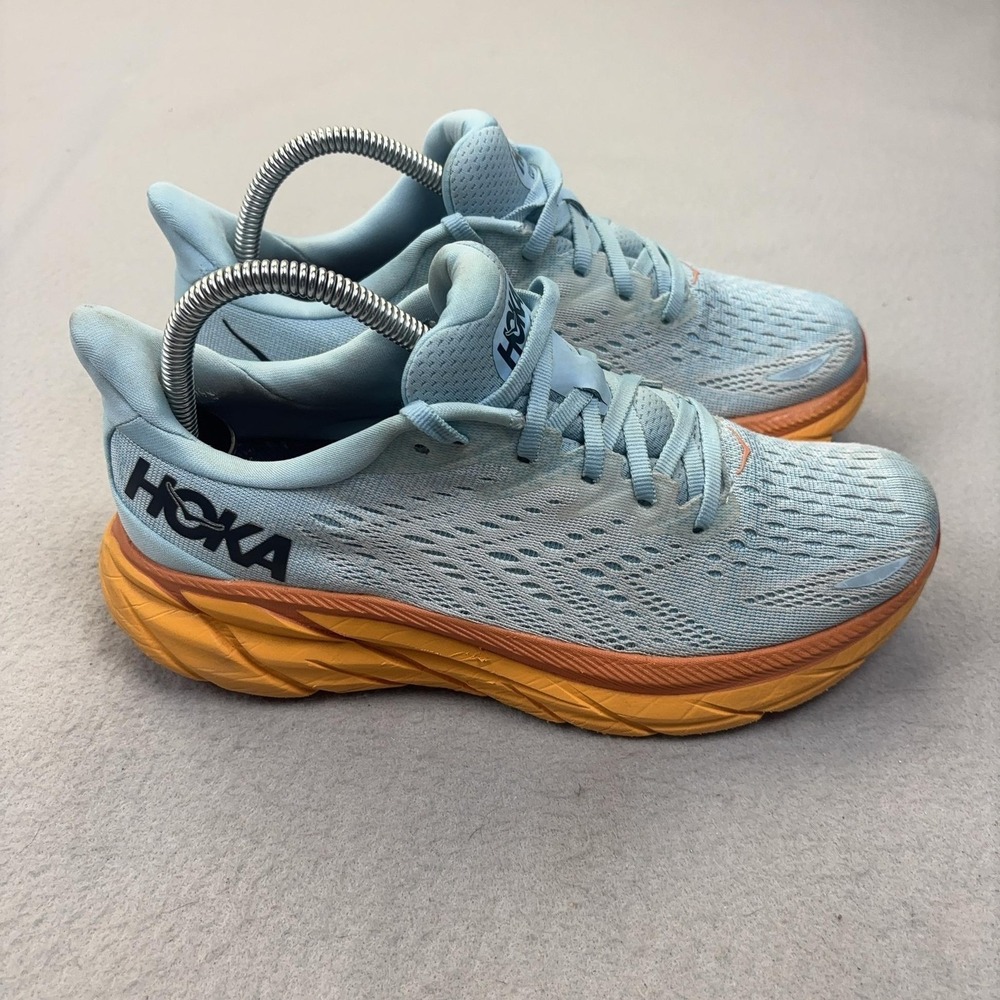 Hoka One One Clifton 8 Shoes Womens Size 8 Blue Running Sneakers‎ 1119394 SSIF